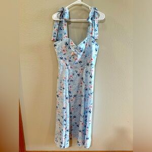 NWT Cider Floral Bowknot corset midi dress; sz L (US sz 8) Color: blue